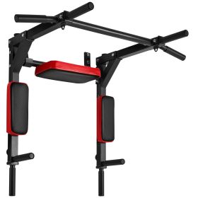 Multifunctional Pull Up Bar, Wall Mounted Chin Up Bar Dip Station for Home Gym, Heavy Duty Steel Upper Body Workout Pull Ups