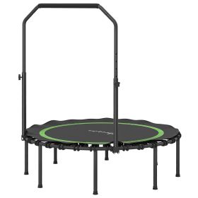 Soozier 45" Rebounder Trampoline for Adults, Foldable Mini Trampoline with Adjustable Handle Bar for Indoor Outdoor, Green