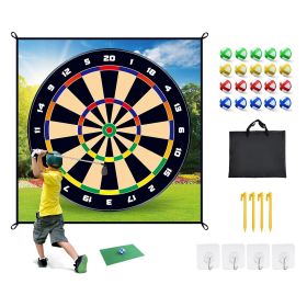 Golf Chipping Dart Game Mat Set With 20 Sticky Balls Ground Stakes Hanging Hooks Carrying Bag Indoor Outdoor Golf Hitting Training Game Mat For K