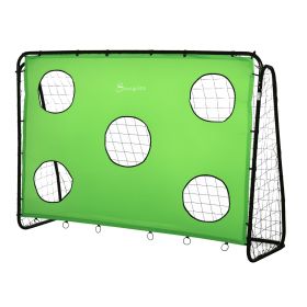 Soozier 8 x 3ft Soccer Goal Target Goal 2 in 1 Design Indoor Outdoor Backyard with All Weather Polyester Net Best Gift