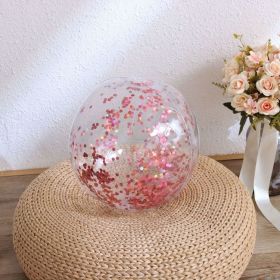 Inflatable Beach Ball; 16/24 In Pool Toys Balls; Giant Confetti Glitters Inflatable Clear Water Ball; Swimming Pool Water Beach Toys Outdoor; Sum (Color: Red, size: 30cm/16in)