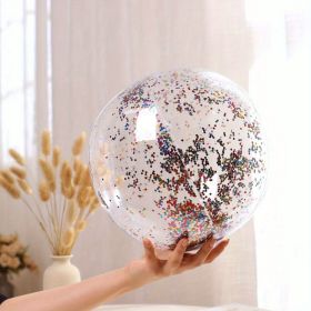 Inflatable Beach Ball; 16/24 In Pool Toys Balls; Giant Confetti Glitters Inflatable Clear Water Ball; Swimming Pool Water Beach Toys Outdoor; Sum (Color: Multicolor, size: 30cm/16in)