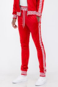 Velour Status Detail Jogger (Color: RED WHITE, size: 2XL)