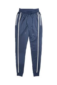 Mens Active Wear Running Track Pant Joggers (Color: NAVY, size: 2XL)