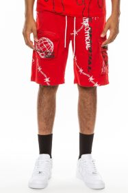 Weiv Hype Official Print Shorts (Color: Red, size: 2XL)