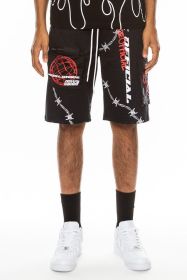 Weiv Hype Official Print Shorts (Color: Black, size: 3XL)