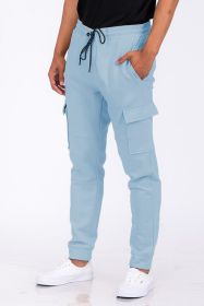 Cotton Blend Jogger Sweats (Color: LIGHT BLUE, size: XL)