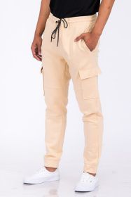 Cotton Blend Jogger Sweats (Color: Khaki, size: 2XL)