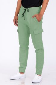 Cotton Blend Jogger Sweats (Color: Green, size: XL)