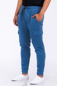 Cotton Blend Jogger Sweats (Color: Blue, size: M)