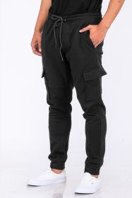 Cotton Blend Jogger Sweats (Color: Black, size: 2XL)