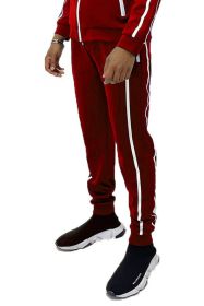 Mens Active Wear Running Track Pant Joggers (Color: Red, size: S)