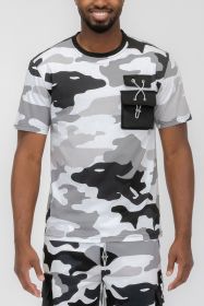 Weiv Full Camo Short Sleeve TShirt (Color: Grey, size: S)