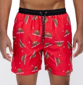 All Cali Swim Shorts (Color: Red, size: 3XL)