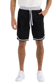 Solid Athletic Basketball Sports Shorts (Color: AQUA, size: 3XL)