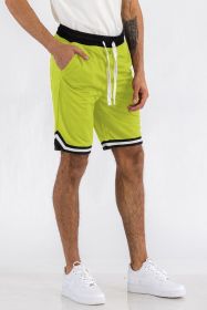 Solid Athletic Basketball Sports Shorts (Color: Orange, size: S)