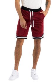 Solid Athletic Basketball Sports Shorts (Color: Red, size: 3XL)