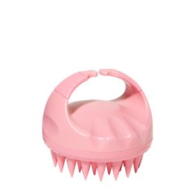 Factory Direct Sales Amazon Hot Sale Hand-held Silicone Shampoo Brush Massage Brush Shampoo Comb Bath Massage Tool (Color: Pink)